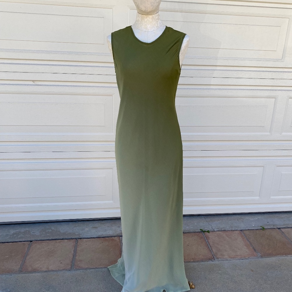 Mannequines Ombre Green Dress Size Large